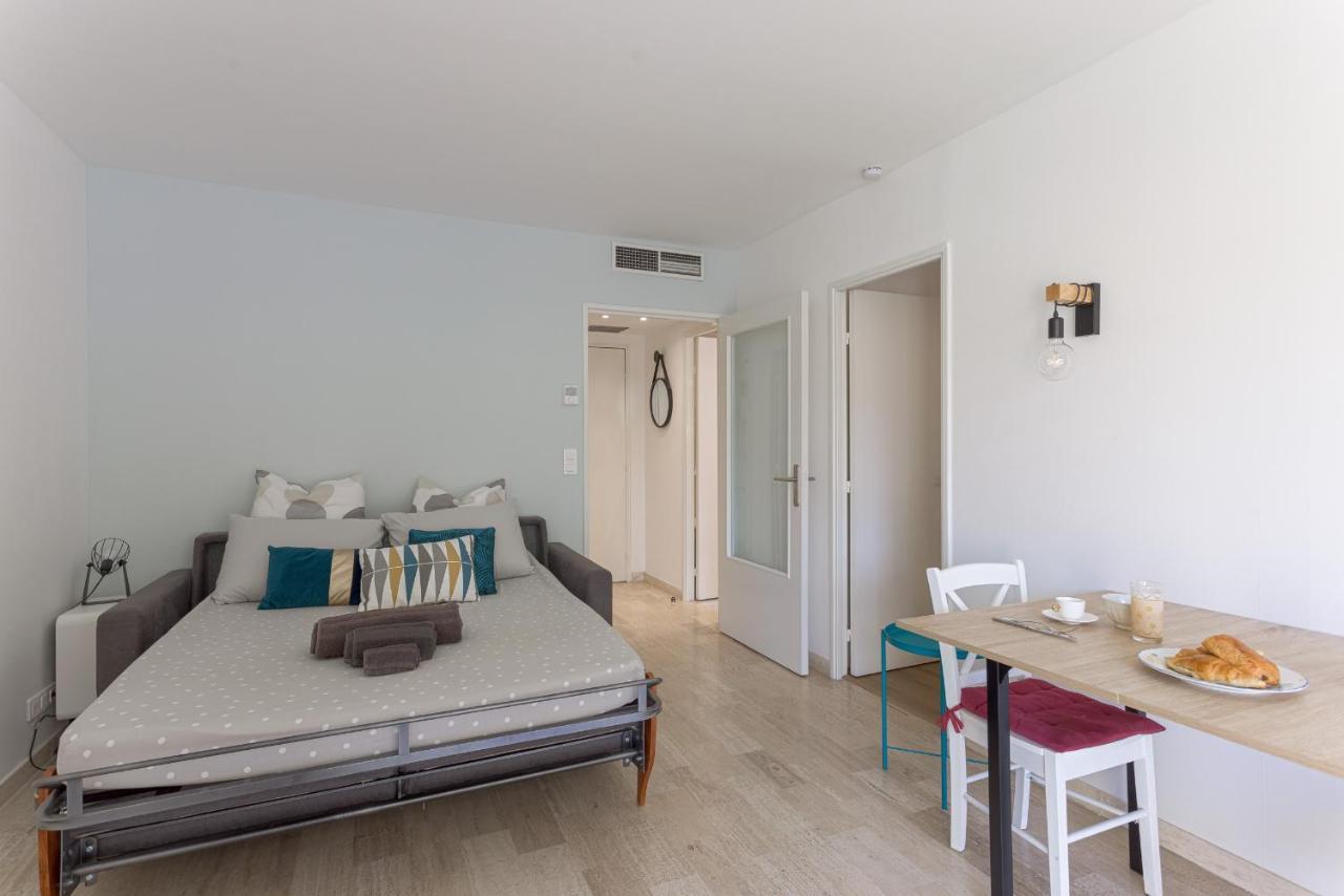 Cosy Studio - Centre Cannes - Terrasse - Clim - Wifi Экстерьер фото